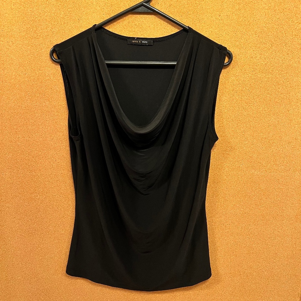 Black, Formal Scoop Neck Jennie & Marlis Women’s Top